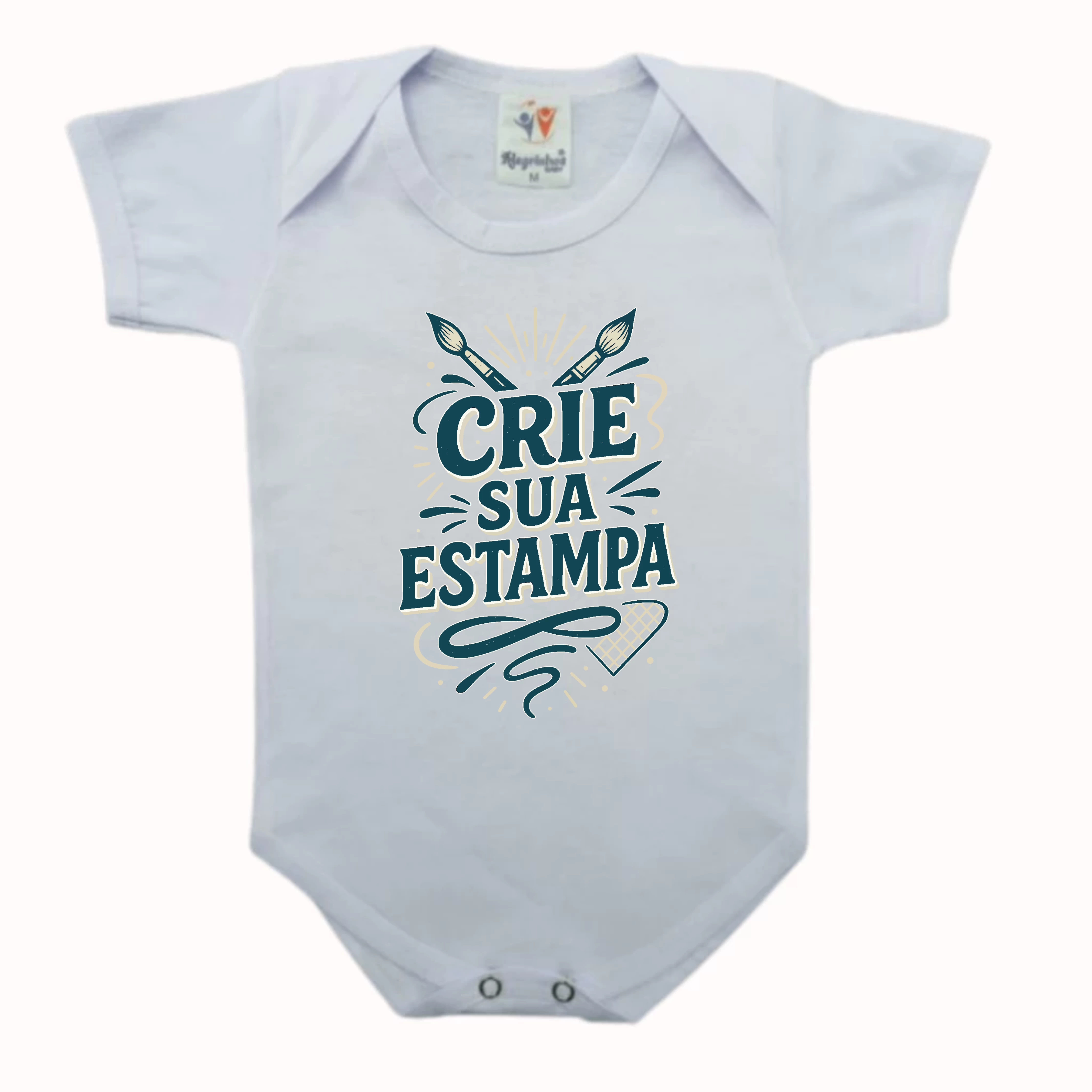 Body Personalizado Branco Poliéster Manga Curta