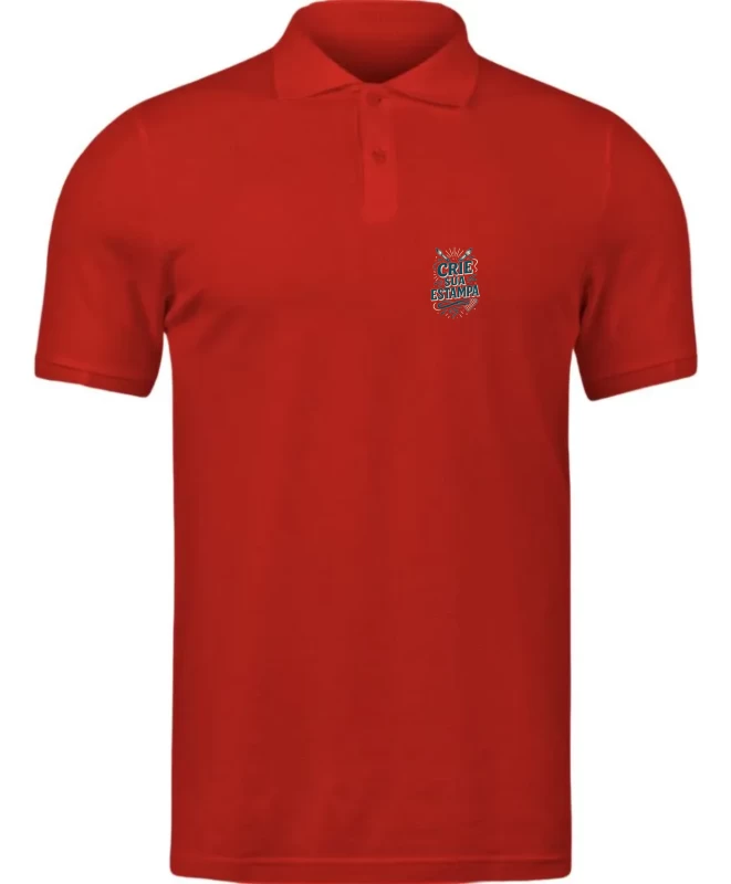 Camisa Polo Vermelha Personalizada com Logo – Malha Piquet Uniforme Profissional