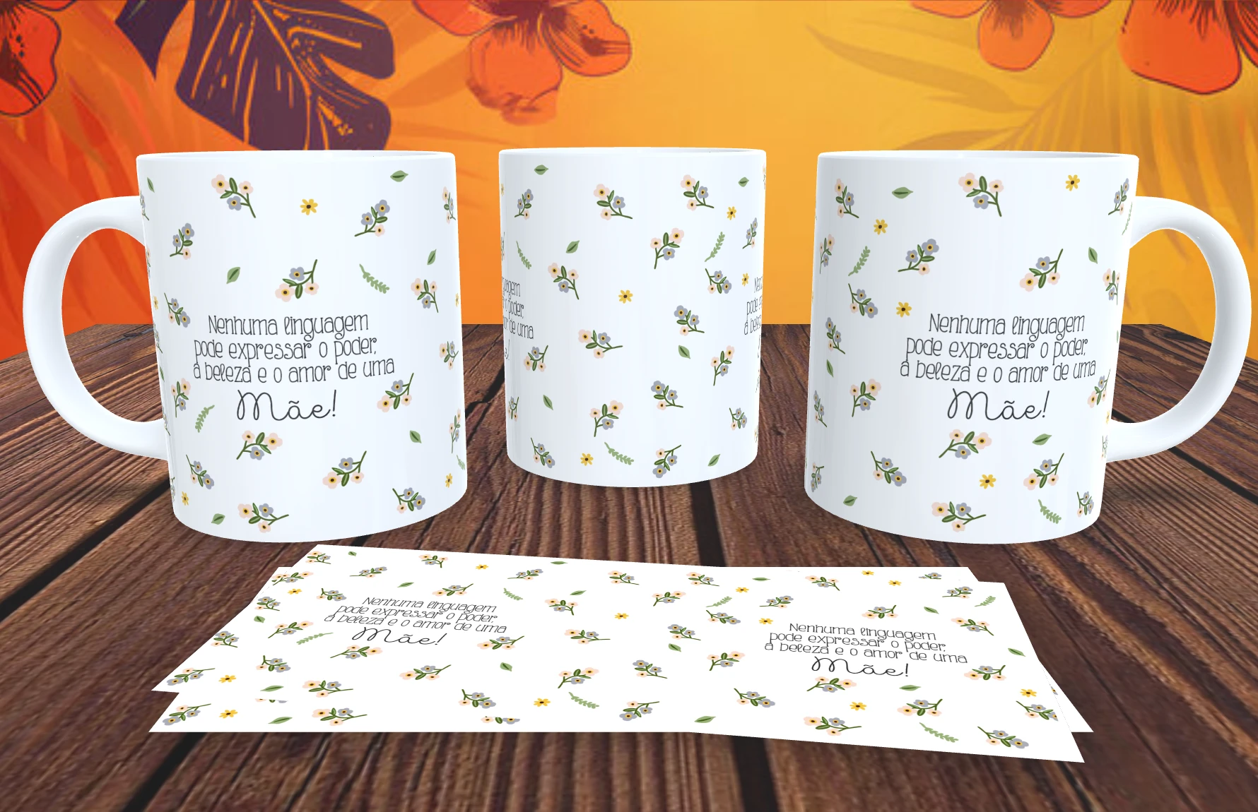Caneca Floral Mãe Poder Beleza Amor Caneca Presente