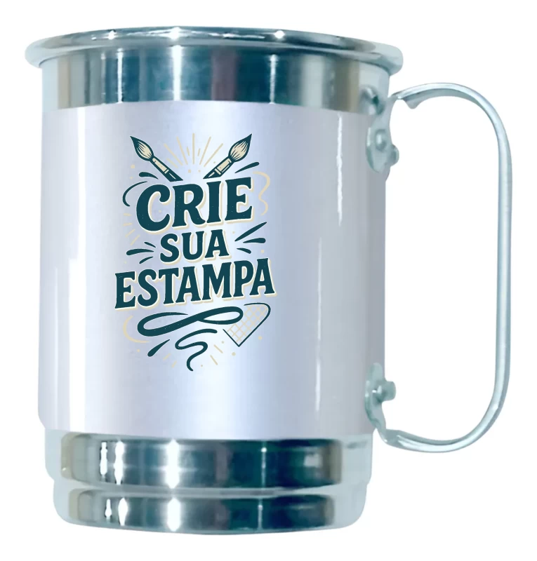Caneca de Alumínio 500ml Personalizada – Sublimação Alta Qualidade