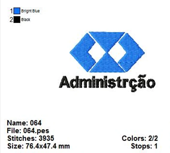 Matrizes de Bordado Profissões – Administração (PES, JEF, DST, EXP)