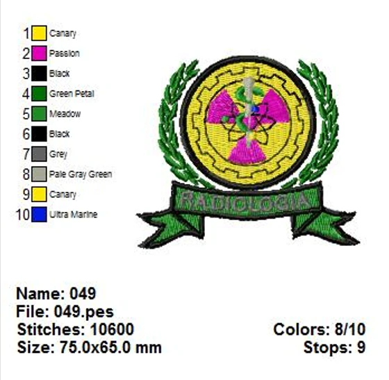 Matrizes de Bordado Profissões – Radiologia (PES, JEF, DST, EXP)