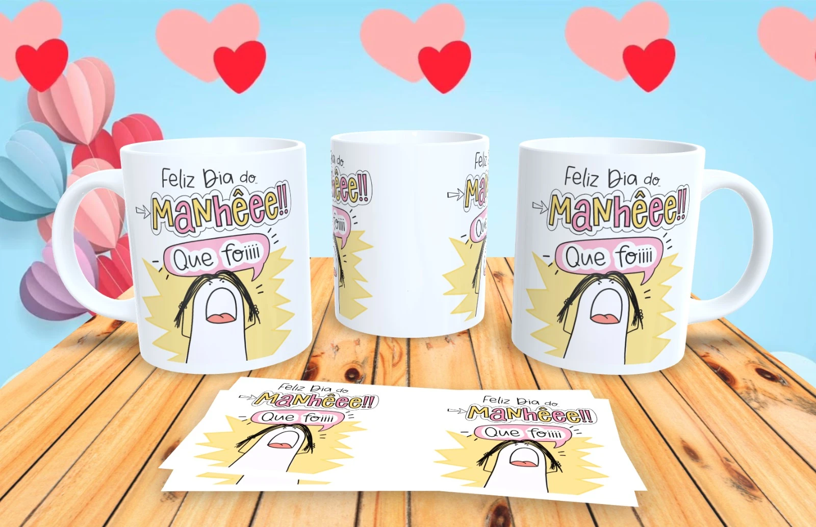 Caneca Flork Frase Manhêêeeê Que foi Mãe