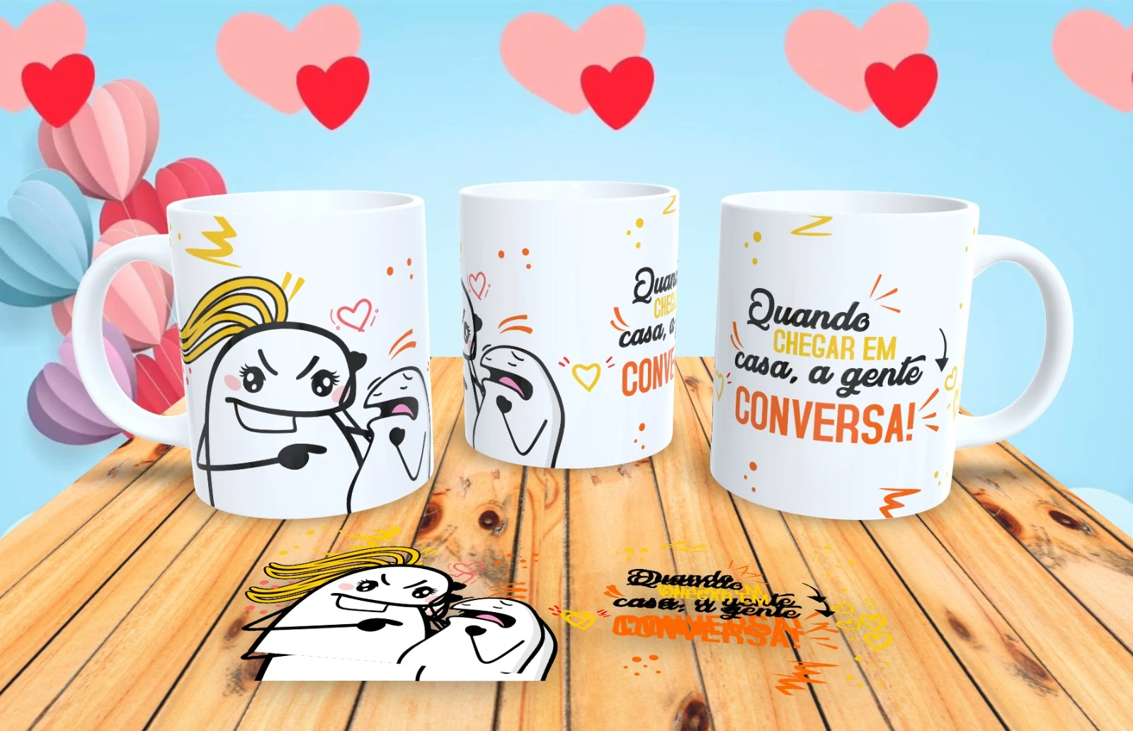 Caneca Flork Frase Quando Chegar em Casa a Gente Conversa