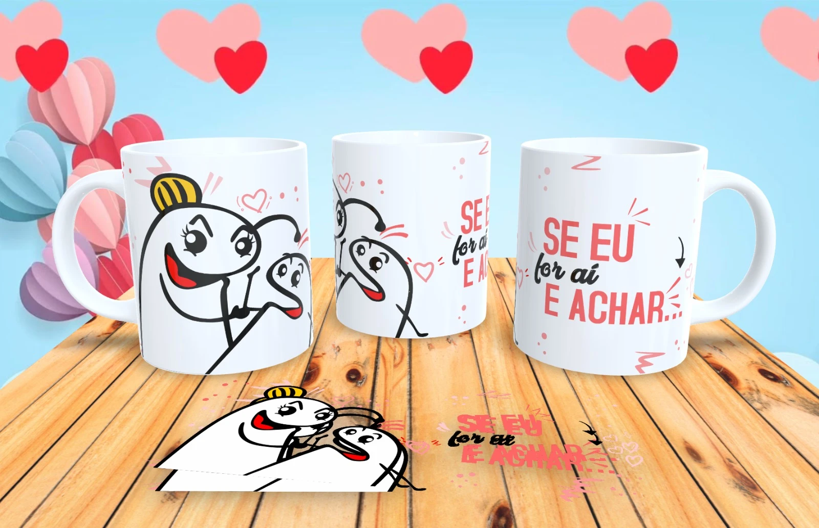 Caneca Flork Se Eu For Aí e Achar Mãe Engraçada