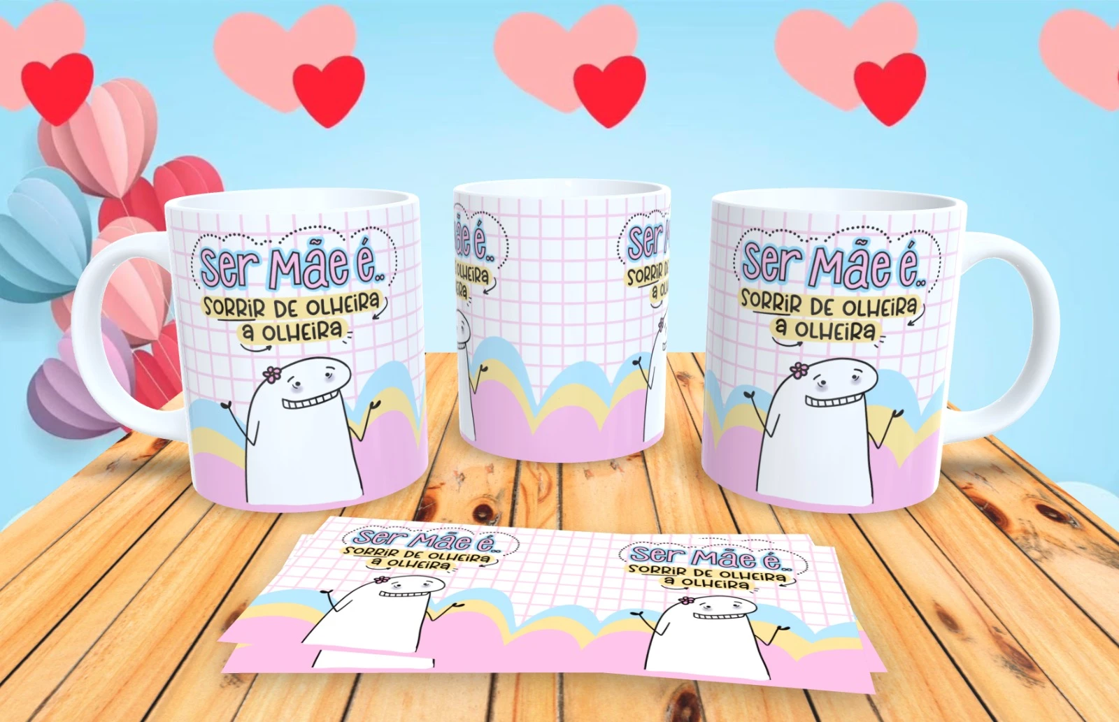 Caneca Flork Ser Mãe é Sorrir de Olheira a Olheira