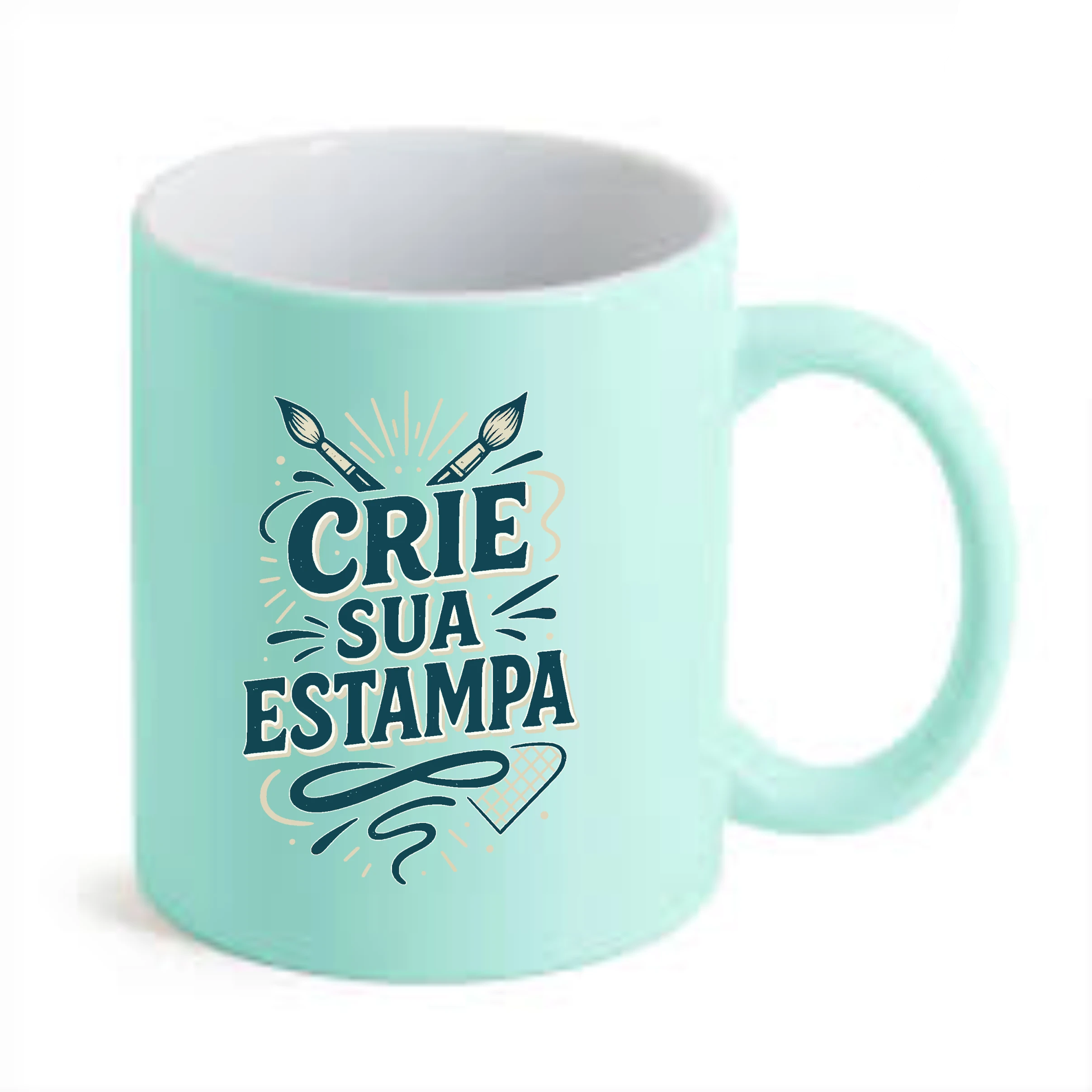 Caneca Cerâmica Candy Color Azul – Personalize com Sua Arte
