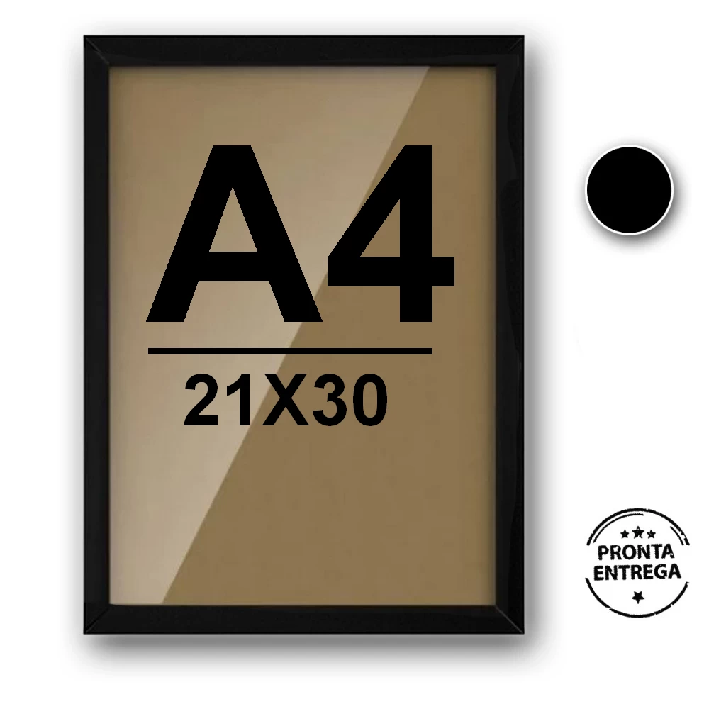 Quadro com Moldura A4 – Madeira com Vidro | Pronto para Decorar