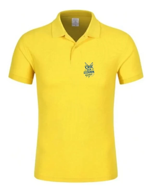 Camisa Polo Amarelo Personalizada com Logo – Malha Piquet Uniforme Profissional