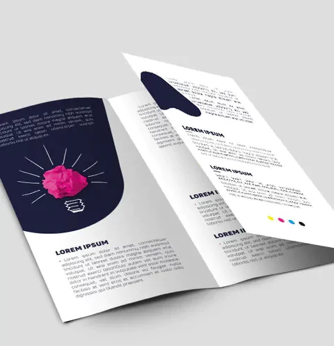 100 Panfletos Sanfona 3 dobras papel couche 90gr 10x21cm