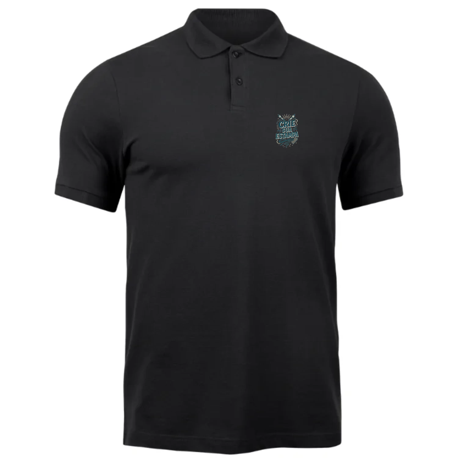 Camisa Polo Preta Personalizada com Logo – Malha Piquet Uniforme Profissional