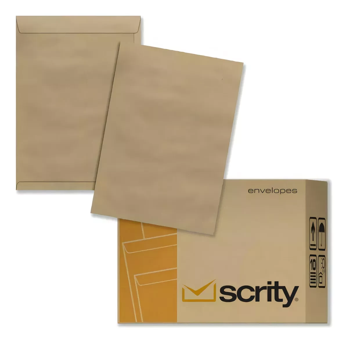 Envelope Kraft A4 24x34 cm 80g – Scrity Premium – Papel Natural Ofício Saco