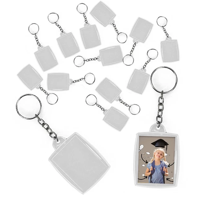 Chaveiro Acrílico 3x4cm Personalizado – 50 Unidades, Foto Frente e Verso