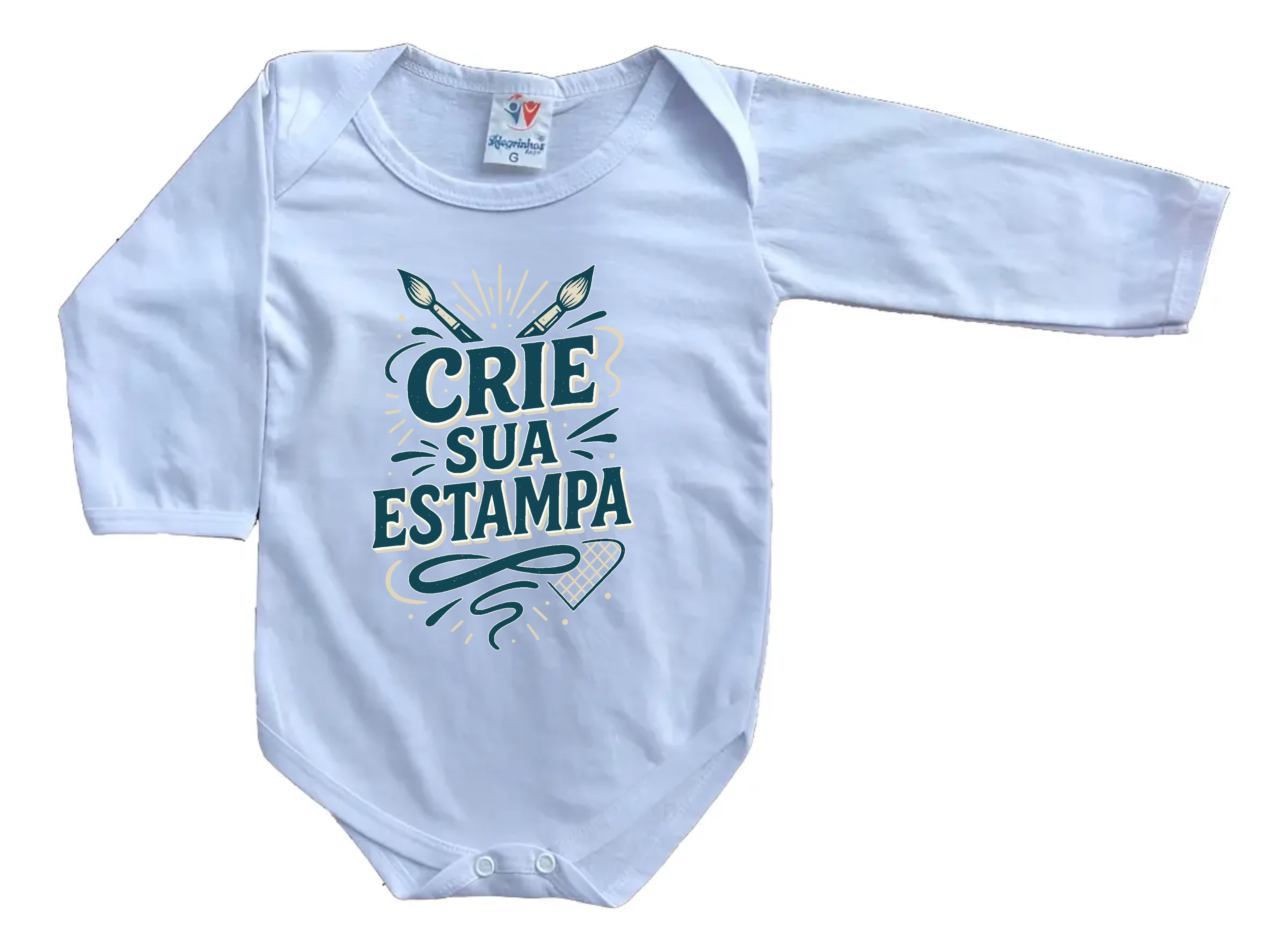 Body Personalizado Branco Poliéster Manga Longa