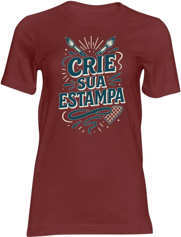 Camiseta Personalizada 100% Algodão Fio 30.1 – Cor Bordô