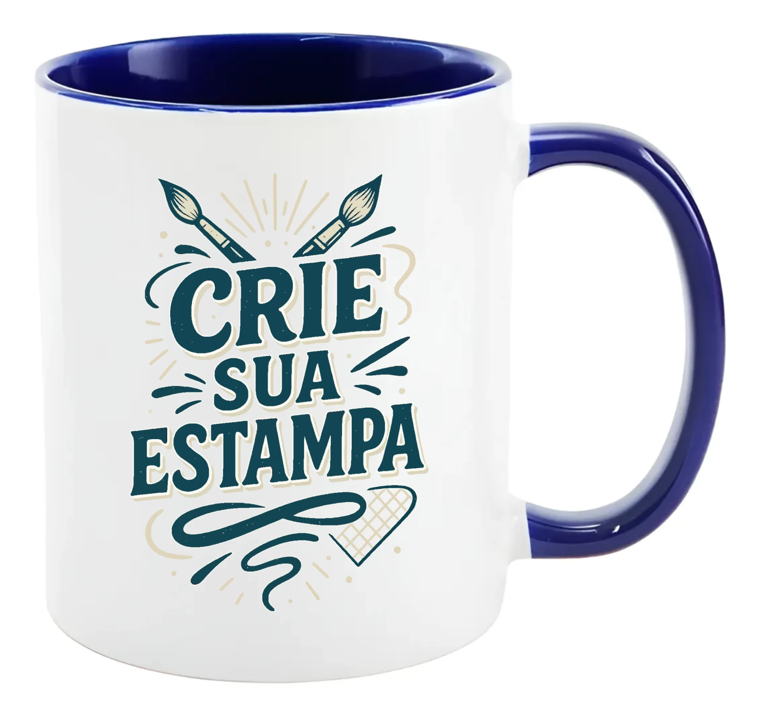 Caneca Personalizada 325ml Porcelana – Alça e Interior roxo