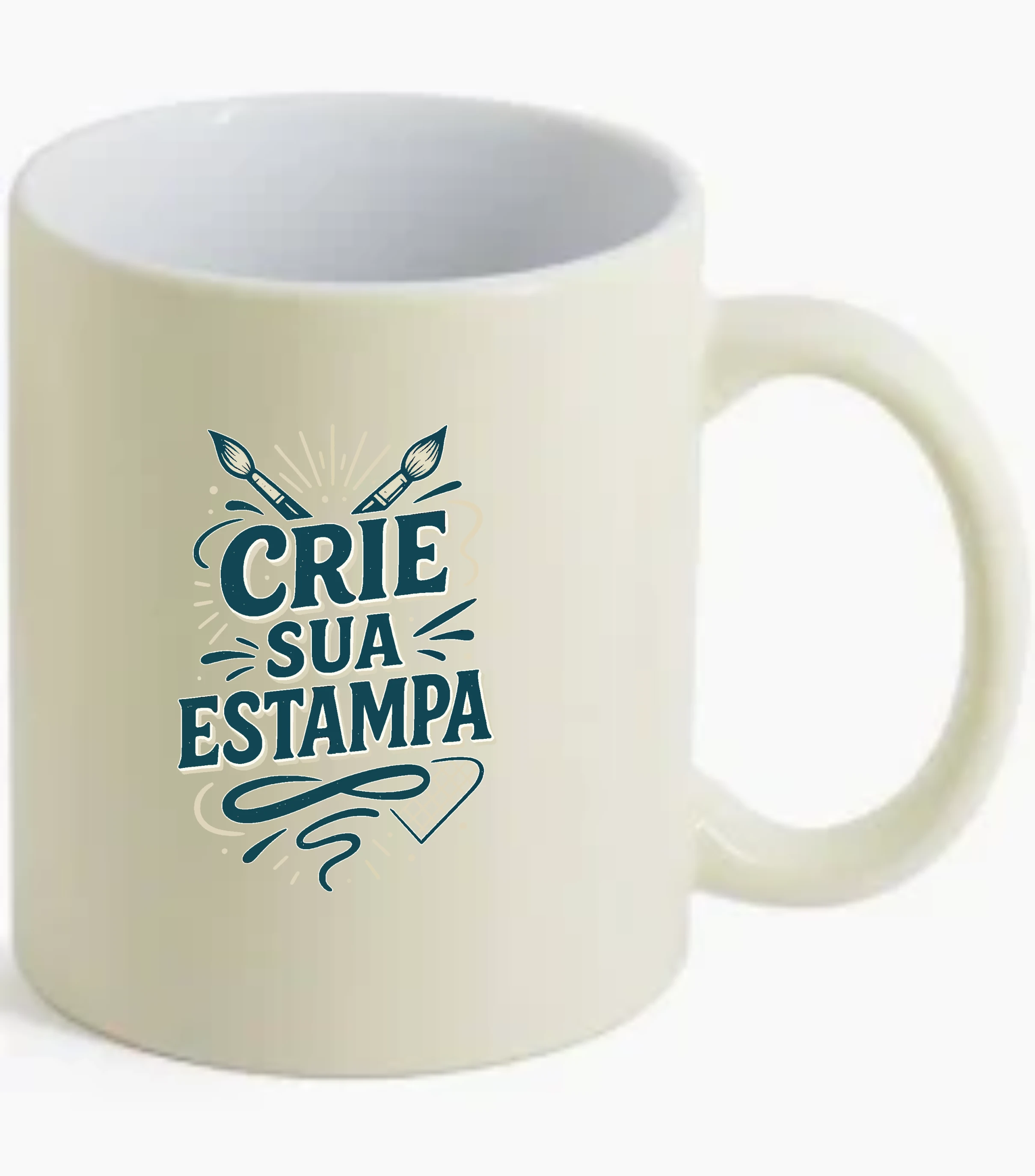 Caneca Cerâmica Candy Color Bege – Personalize com Sua Arte