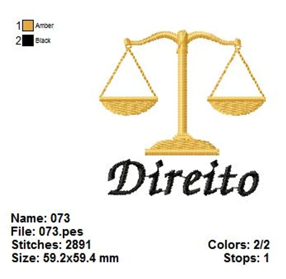 Matrizes de Bordado Profissões – Direito (PES, JEF, DST, EXP)
