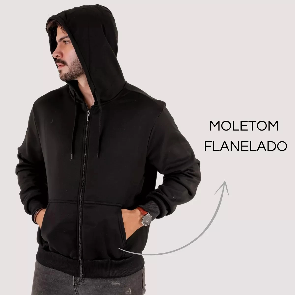 Moletom Flanelado com Capuz