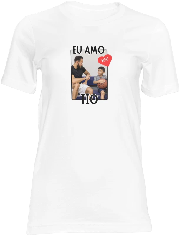 Camiseta Branca 100% Poliéster "Eu Amo Meu Irmão" – Sublimada com Entrega Rápida
