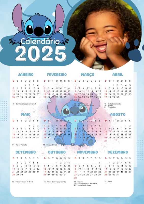 Calendário personalizado com foto