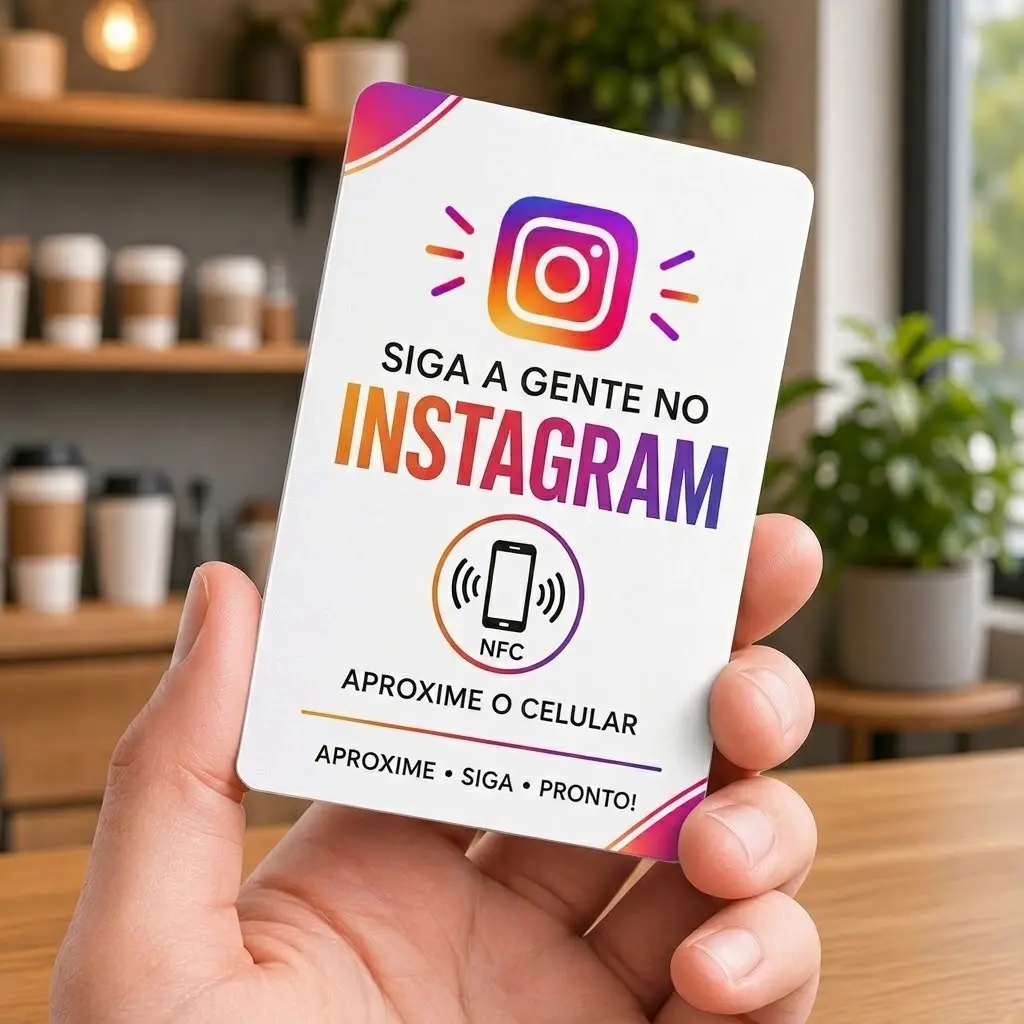 Cartão NFC de PVC com Seu Perfil do Instagram