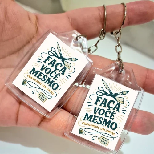 Chaveiro Personalizado 3x4cm – Faça Você Mesmo e Veja na Hora