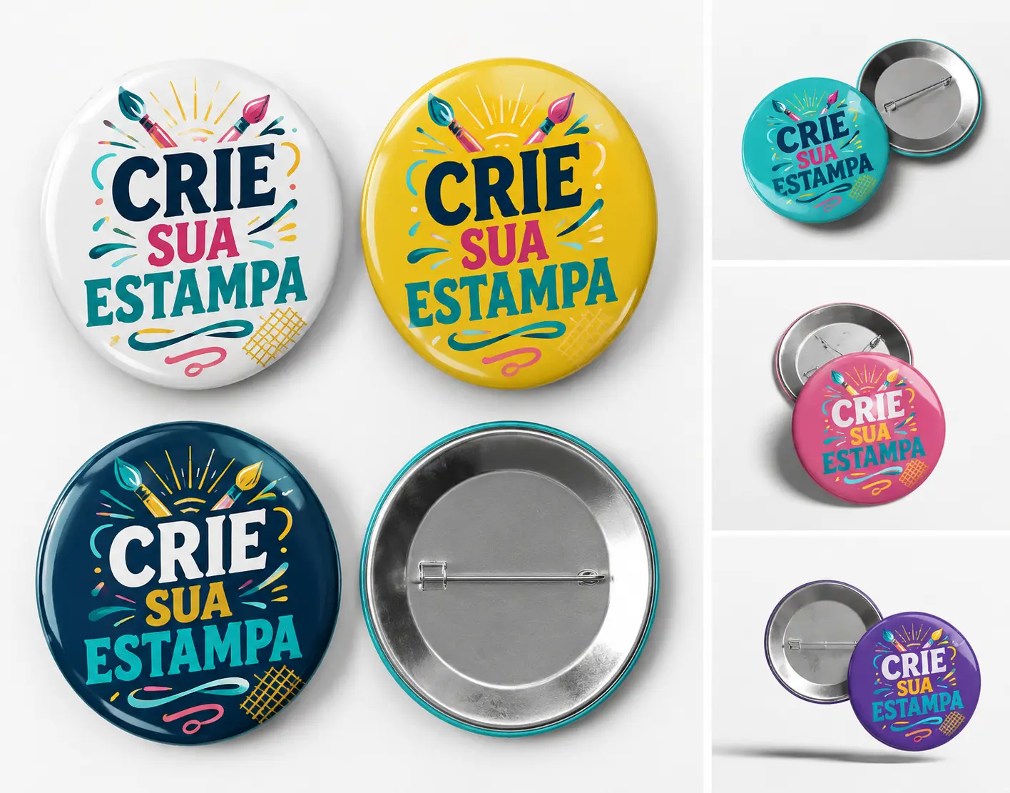 Bottons Personalizados 3,7cm de Metal — Crie seu Mimo Pin com o Nosso Formulário!