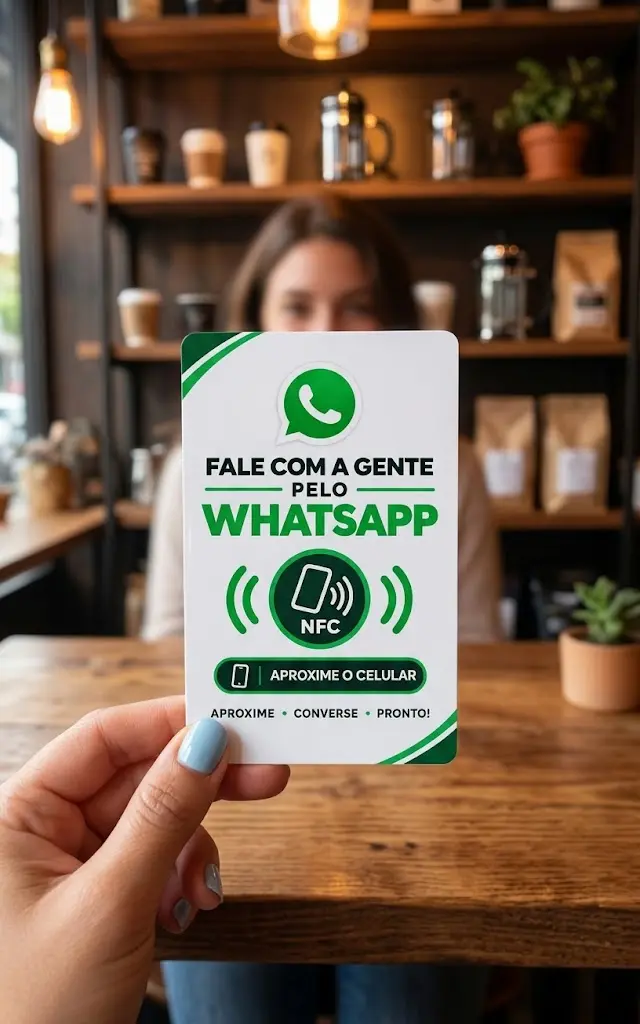 Cartão NFC de PVC com Seu Número do WhatsApp
