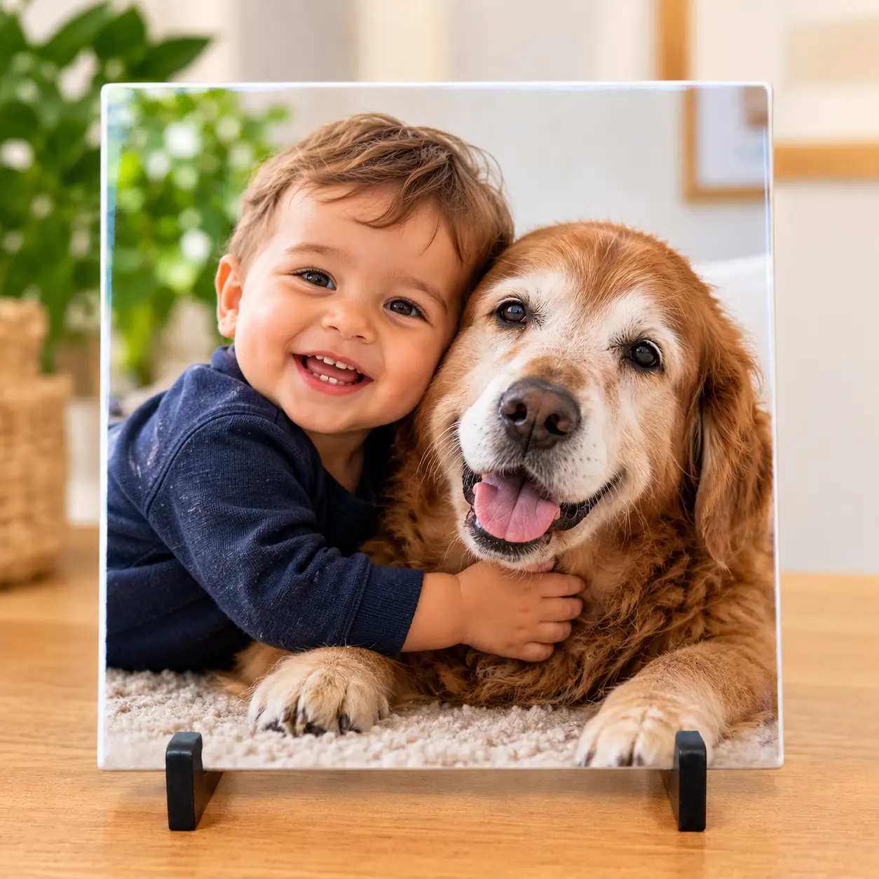 Azulejo Personalizado 20x20cm com Suporte — Decoração Única para Sua Casa ou Presente Especial