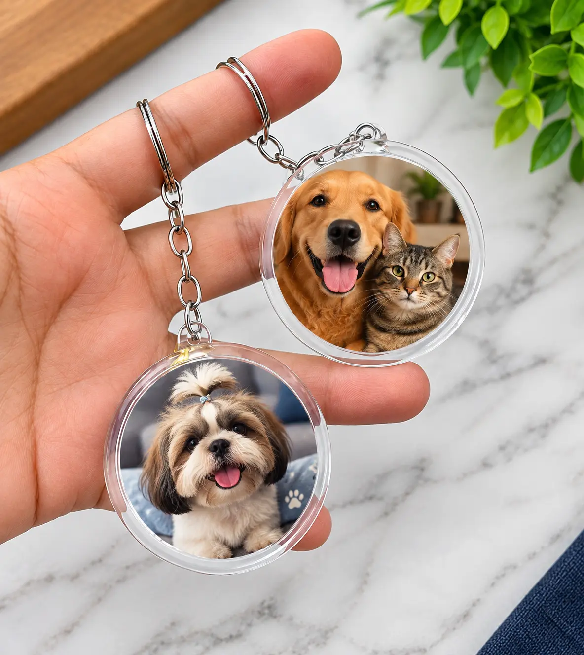 Chaveiro de Acrílico Redondo 5x5cm Personalizado com Foto