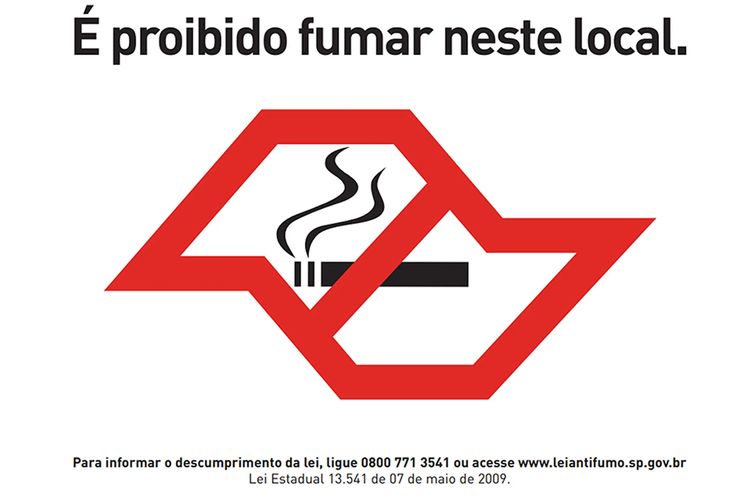 Placa Proibido Fumar com Cantos Arredondados — Sinalização Profissional para Estabelecimentos
