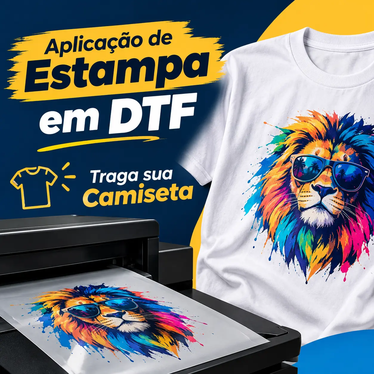 Aplicação de Estampa em DTF — Traga sua Camiseta | Estampa com Alta Definição e Durabilidade