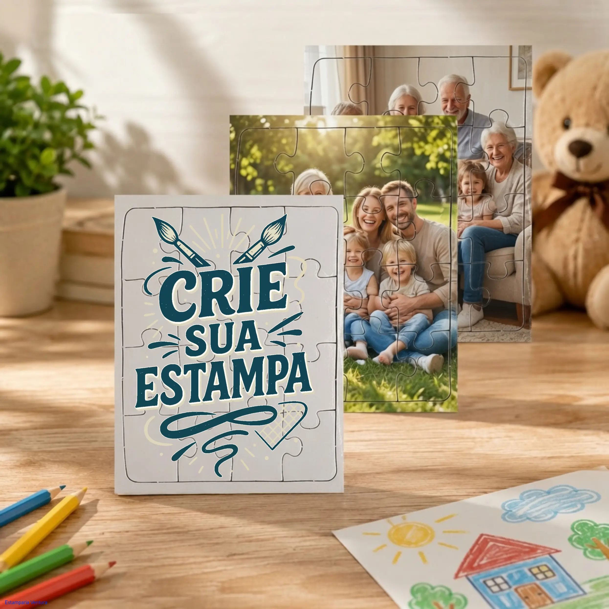Quebra-Cabeça Personalizado 16 Peças 20x15cm – Estampe Sua Foto Ou Frase