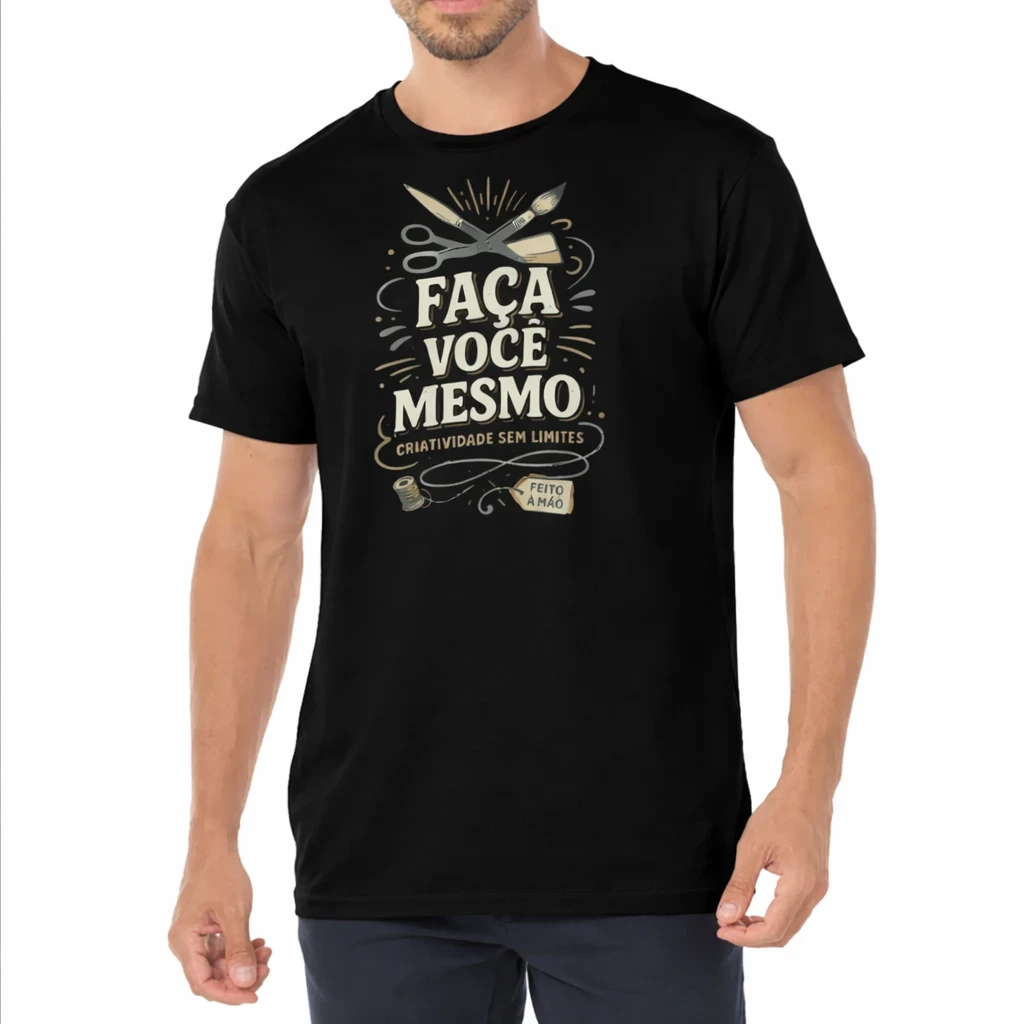 Camiseta 100% Algodão Personalizada – Crie Sua Estampa e Veja na Hora
