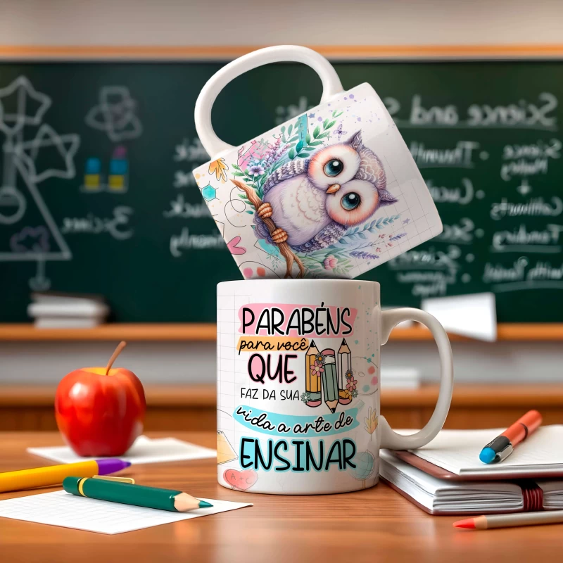 Caneca Dia dos Professores - Professor coruja