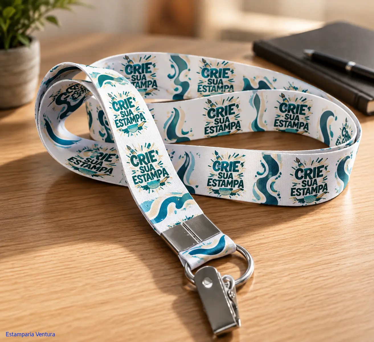 Cordão Crachá Personalizado 20mm com Fecho Jacaré