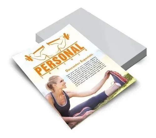 2.500 panfletos 10x15 cm, papel couchê brilho 120g, cor frente (4x0) — ideal para marketplaces ou loja virtual: